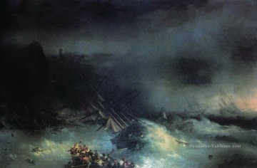 Ivan Aivazovsky tempête naufrage du navire étranger Paysage marin Peinture à l'huile